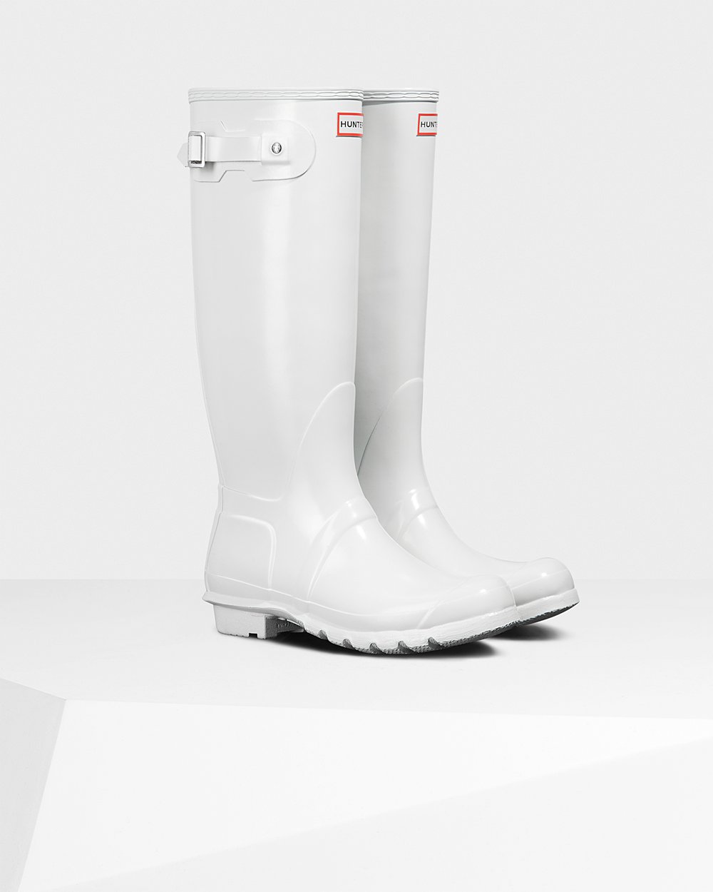 Hunter Original Gloss Tall Rain Boots - Clearance Sale Womens White - UQXWSL875